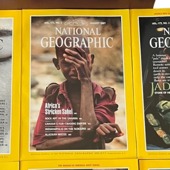 1987 (July-Dec) NATIONAL GEOGRAPHIC 6 Magazines With Faux Leather Slip Cover - Picture 5 of 13